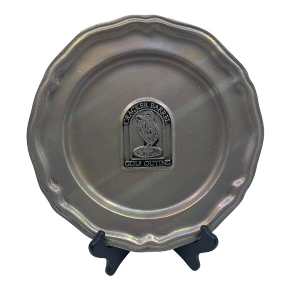 Vintage Cracker Barrel Golf Outing Memorabilia Carson Pewter Plate 10" USA - Picture 1 of 12